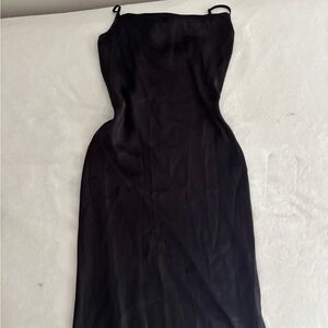 Bebe Black Satin Cocktail Dress